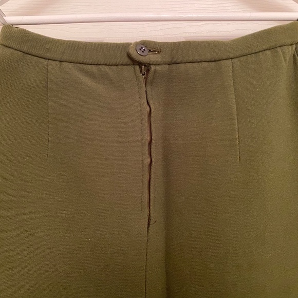 Sz Sm 60s Vintage Heavy Wool Mod Green Skirt - Picture 10 of 15